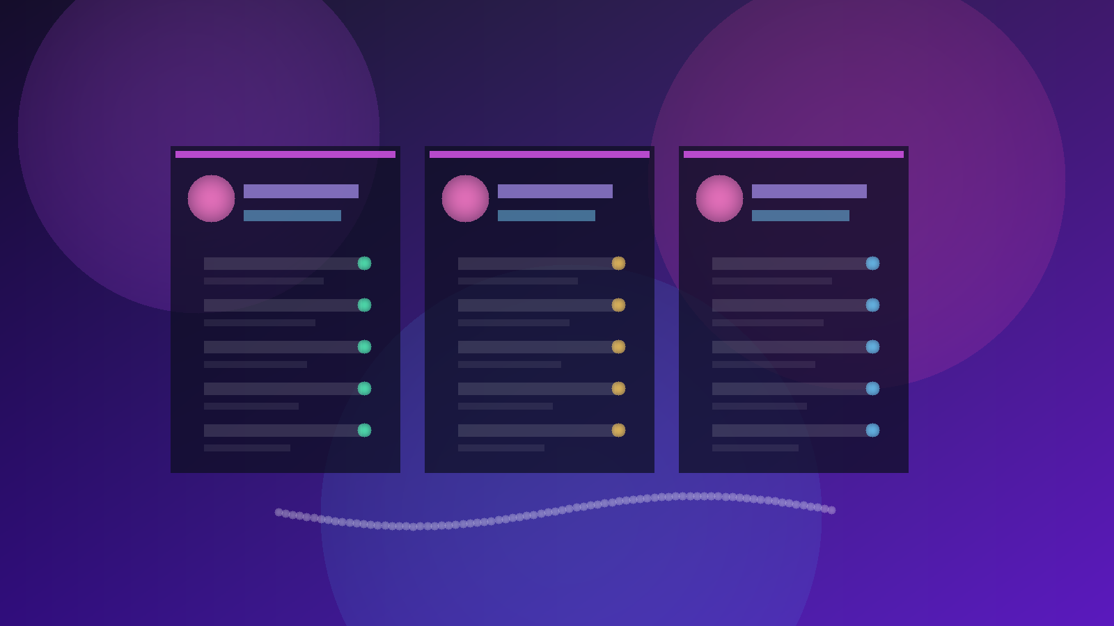 Abstract non-explicit comparison dashboard with creator platform cards and fan subscription checkmarks