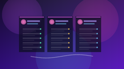 Abstract non-explicit comparison dashboard with creator platform cards and fan subscription checkmarks