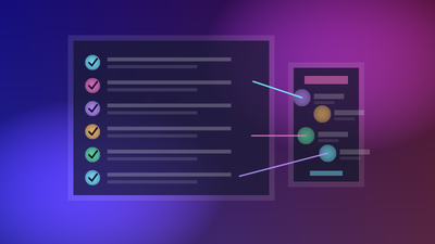 Abstract checklist cards and creator profile links for reviewing adult creator subscriptions before paying