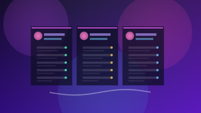 Abstract non-explicit comparison dashboard with creator platform cards and fan subscription checkmarks