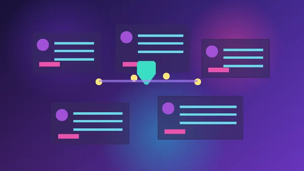 Abstract bookmark folders and verified creator profile links representing organized adult creator discovery