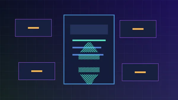 Abstract privacy dashboard with a phone, shield, warning cards, and saved-content controls for adult creator screenshot rules.